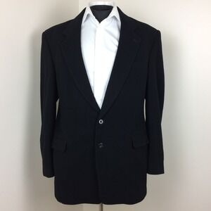Christian Aujard Sport‎ Coat Mens 44L Merino Wool Cashmere Blend Black